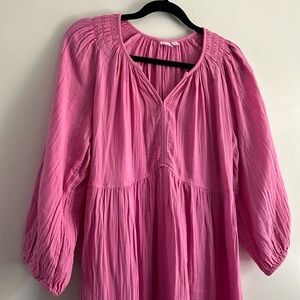 Gap pink gauze midi dress.